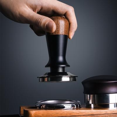 51/53/58MM Walnut Wood Espresso Tamper Manual Press Coffee Tamper Constant Pressure Coffee Hammer Home Cafe Accessories Tools