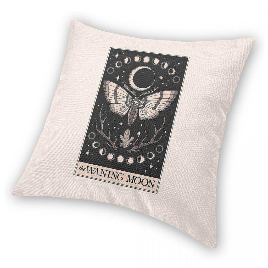 Tarot Card The Waning Moon Square Pillowcase Polyester Linen Velvet Pattern Zip Decorative Pillow Case Sofa Cushion Cover