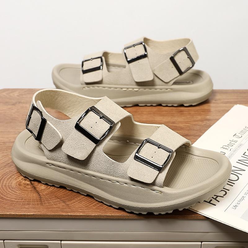 Summer wear rubber outdoor one-word slippers men's casual flip-flops non-slip beach shoes flat-heeled cool slippers women