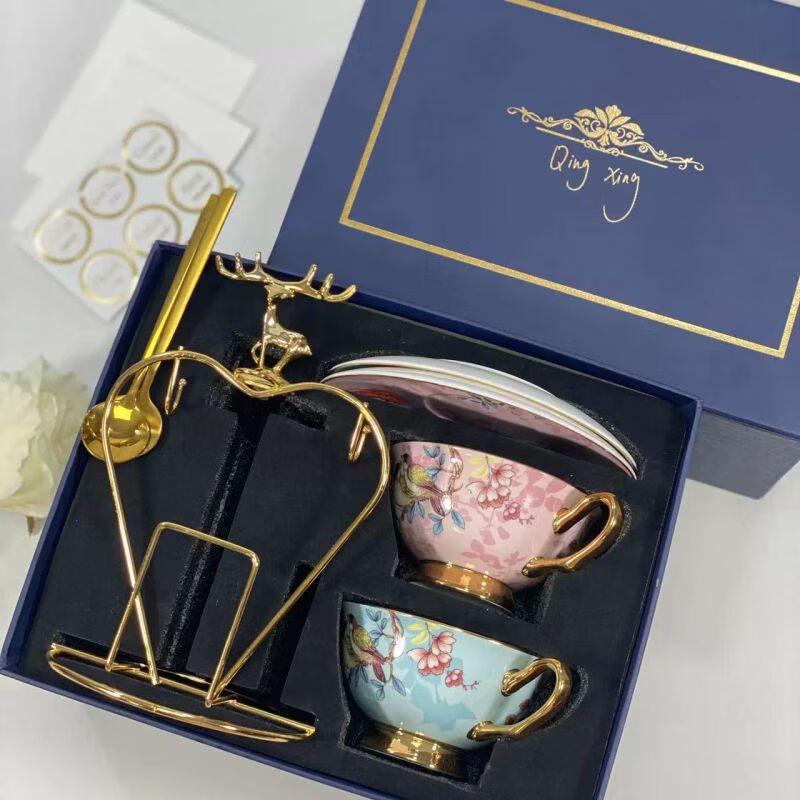TXRMDX European Bone China Coffee & Tea Cup Set