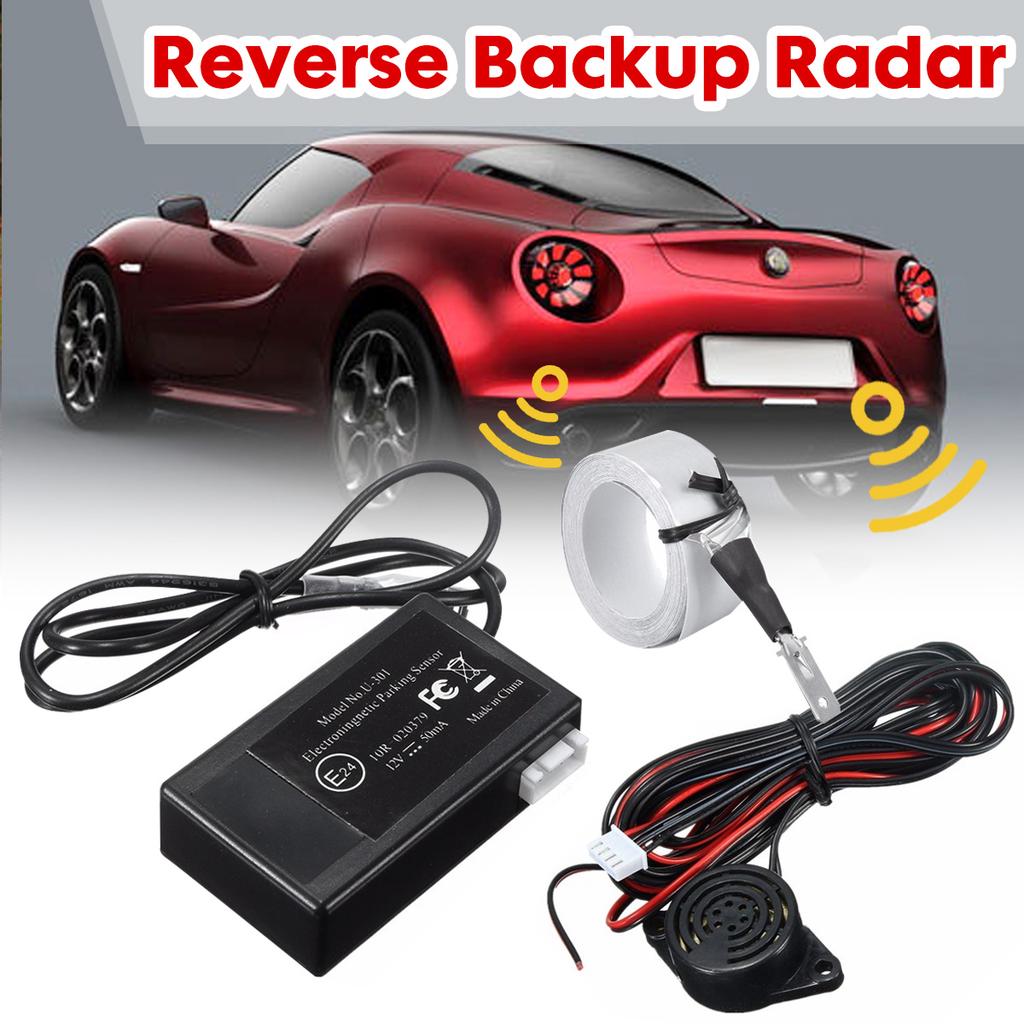 Electromagnetic Auto Parking Reverse Radar Sensor LED Buzzer Alarm Kits DC12V