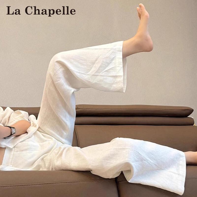 La Chapelle Women s Tencel Linen Wide-Leg Pants M