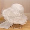 Eugen Yarn Ruffle Edge Flower Big Brim Pot Hat Women's Summer Sun Protection Bucket Hat Fashion Versatile Sun Hat
