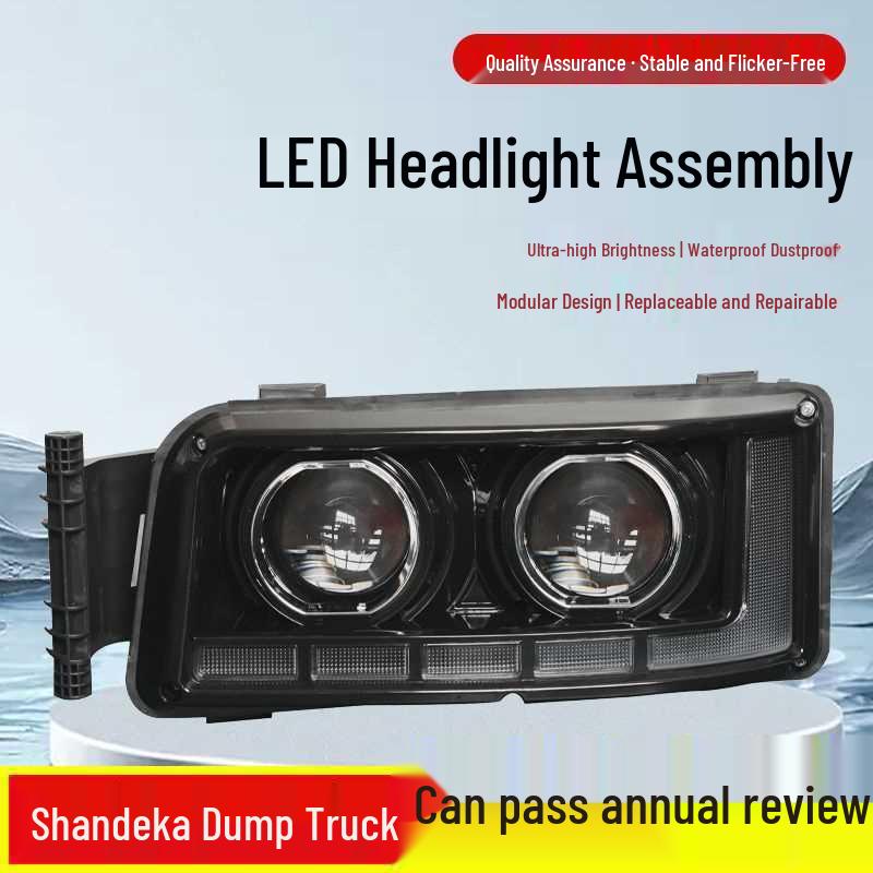 Haowo TX Shande Dump Truck LED Headlight Assembly - Super Bright Upgrade