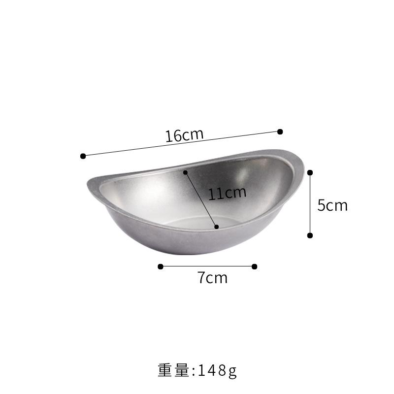 

Ретро салатник из нержавеющей стали 304 в старом индустриальном стиле, чаша в форме лодки-слитка, десертная чаша для сладких блюд