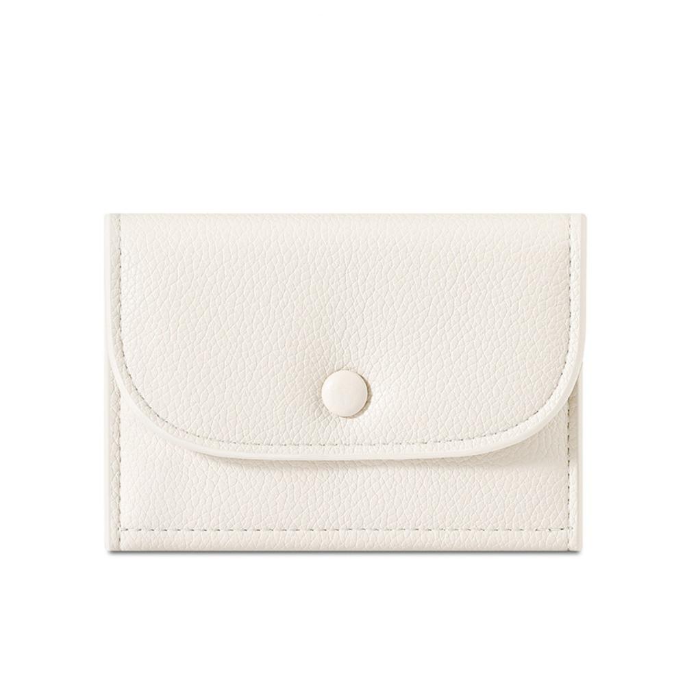 Elegant Lychee Grain Coin Purse Ultra Thin PU Leather Card Holder Women Short Wallet Outdoor
