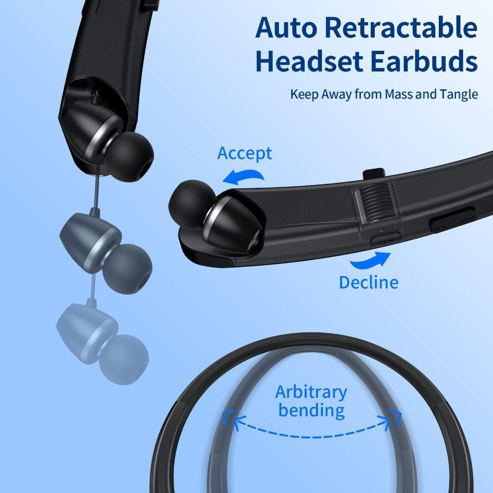 Waterproof Bluetooth Earbuds Noise Cancelling In Ear Headphones Neckband Wireless Earphone Commute