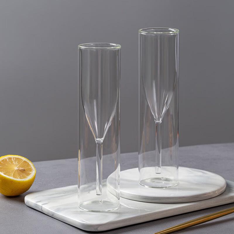 Transparent Double-Layer Glass Champagne & Cocktail Cup