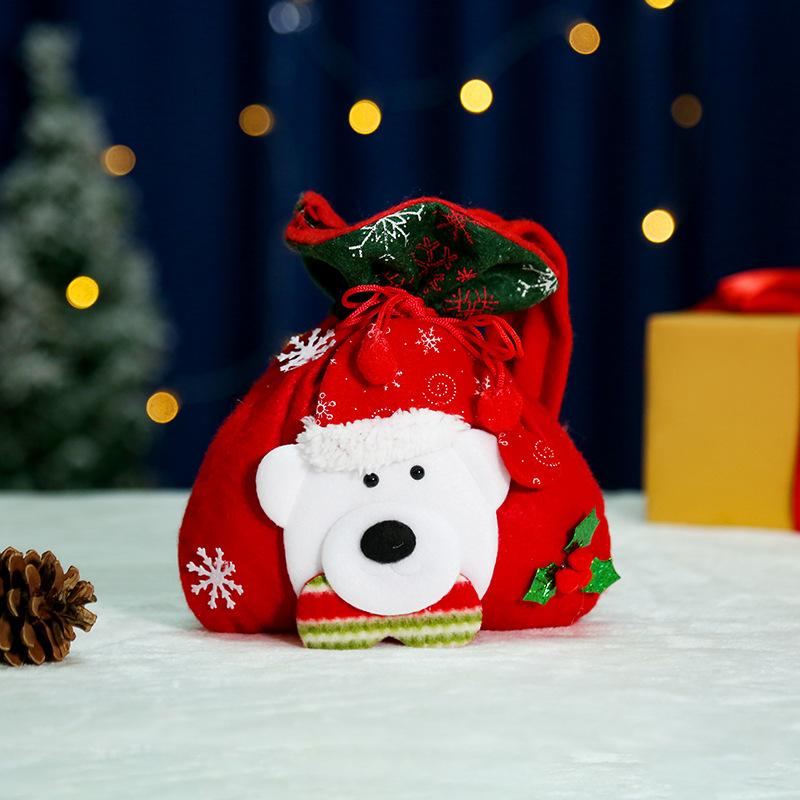 Christmas English Apple Bag Santa Claus Children's Gift Bag Candy Bag Christmas Gift Christmas Bag Bundle Handmade