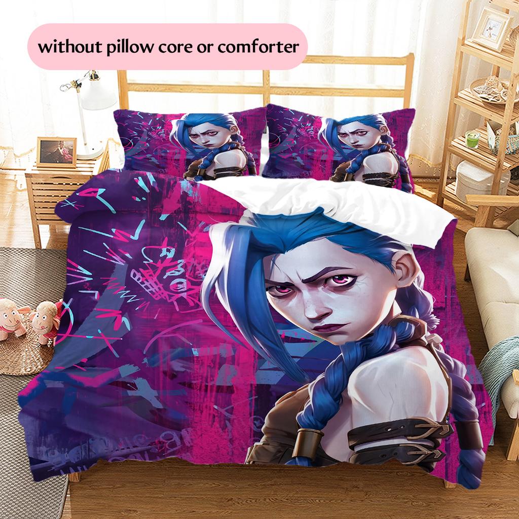 Jinx Pattern Bedding Quilt Set Home Decoration Gift (1 * duvet cover + 2 * pillowcase without core)