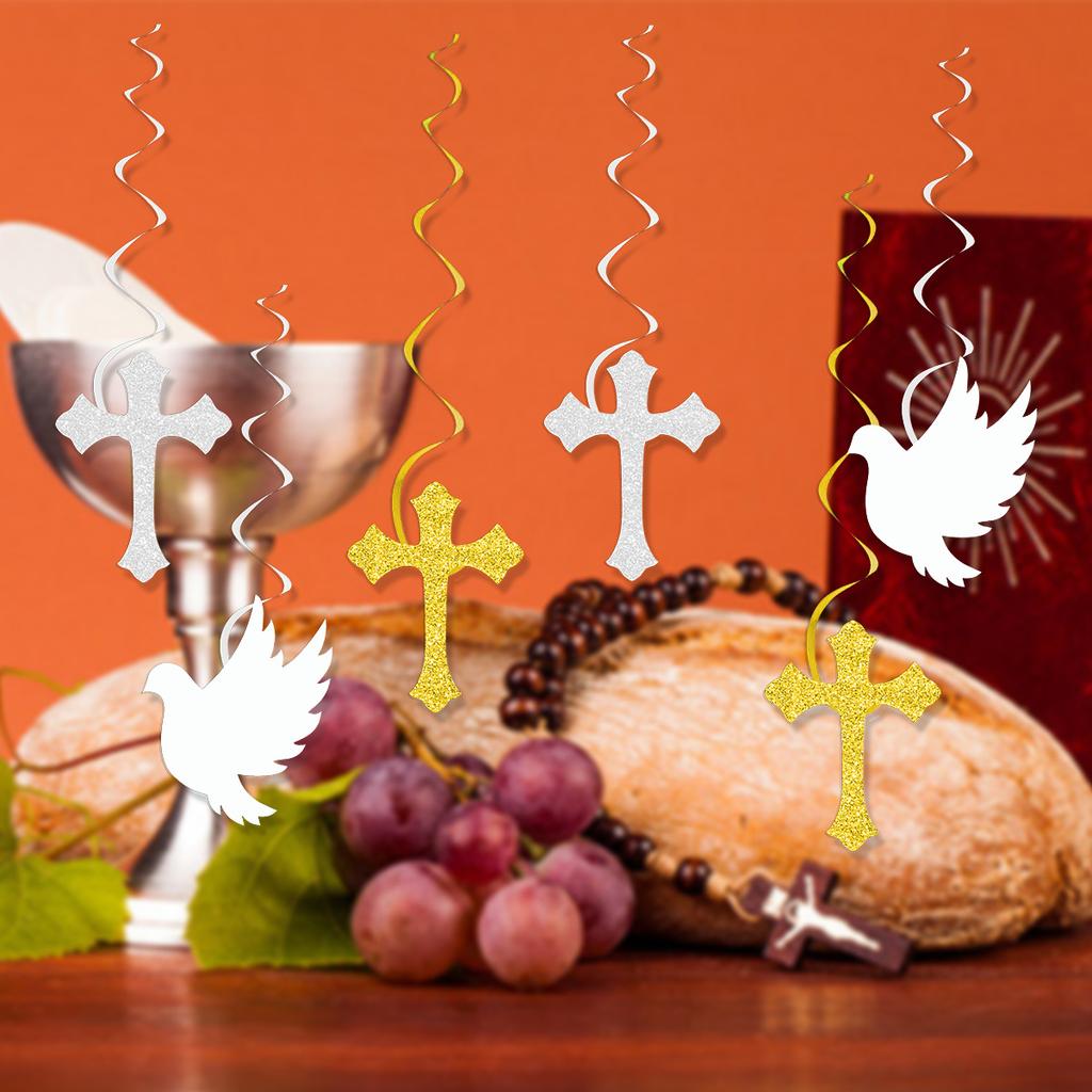 Baby Bath Baptism Communion Decoration Spiral Pendant Star Cross Spiral Pendant Customized