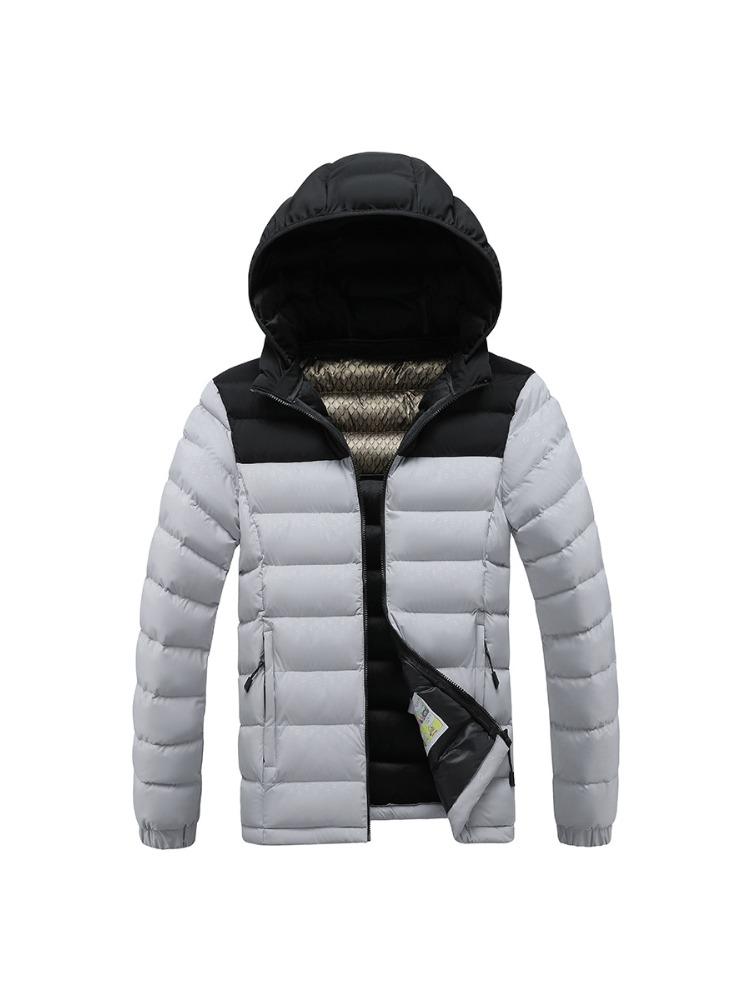 Light Cotton Coat Men's Winter Hit The Colour Full Print Removable Cap Thickened Hooded Comfortable and Versatile Jacket Men