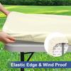 Fitted Tablecloth Rectangle Tablecloths, Elastic Stretch Folding Table Top Cover Reusable for Outdoor Picnic Camping Party Event