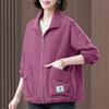 Women Spring Autumn Plus Size Trench Coat Outerwear Middle-aged Mother Relaxed Baseball Jacket