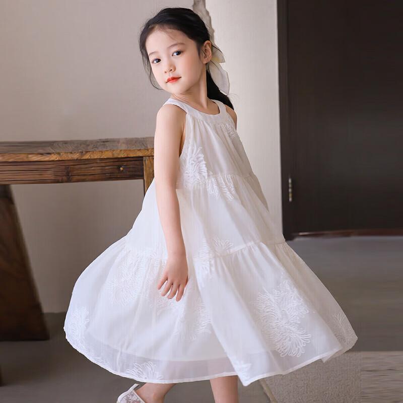 Girls' French Embroidered Princess Sling Dress