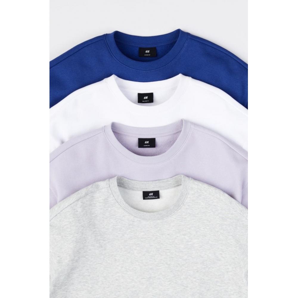 H M Loose Fit sweatsHirt ligHt Grey Melange