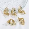 Minimalistisches Design Verstellbarer Ring 18K Goldfarbe Vergoldeter Ring Hohlring Festival-Kleidung