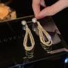 Silver Needles Full of Diamonds Long Fringed Earrings, Light Luxury Temperament Showing Face Thin Earrings Earrings