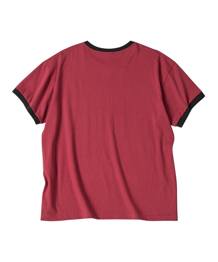 Eontaiteulseoul Archive Unicorn Ringer Crop Short Sleeve Burgundy