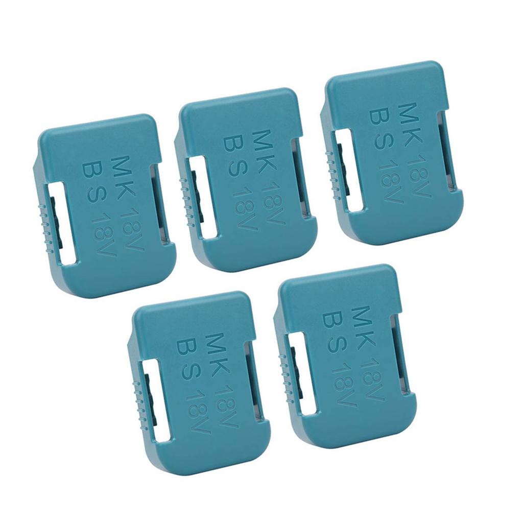 5Pcs Lithium Battery Storage Rack Shelf Bracket Belt Slot for Makita 18V Fixing DevicesCyan