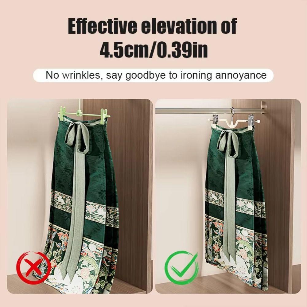 10PCS PVC Dipped Short Neck Trouser Clip Non-slip Adjustable Trouser Hanger  Wardrobe