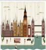 Reise Szenerie Berühmte Stadt England Big Ben Telefonzelle Westminster, Stoff Stoff Badezimmer Dekorationsset