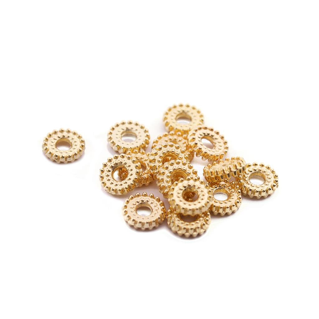 200Pcs CCB Spacer Beads 5.7/7.8mm Round Large Hole Wheel Beads for DIY Bracelet Necklace Jewelry Charms Making Findings Wholesal