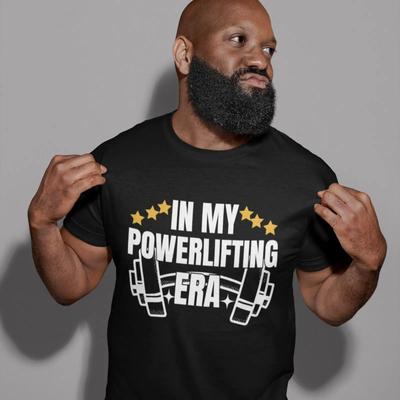 In My Powerlifting Era Funny Workout T Shirt Oversized Gym Pump Cover Fitness For Weightlifters Vintage Homme Unisex