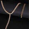 1Pc Women's Long Tassel Simple Crystal Rhinestone Choker Necklace Gem Statement Luxury Collares Chokers