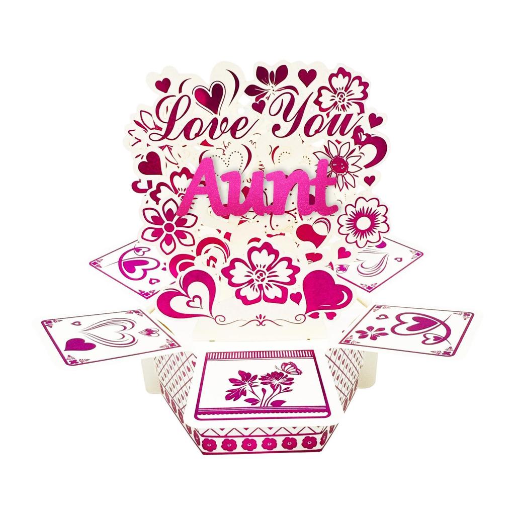 Customizable Flower Heart Popup Card Unique Greeting Cards for Wedding Valentine’s Day Christmas New Year Thank Festival