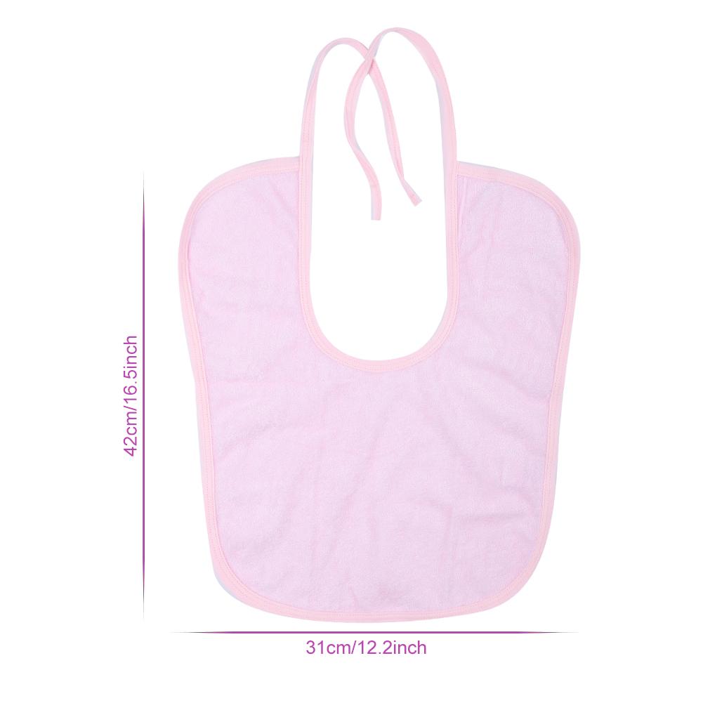 Elderly Waterproof Bib Adult Mealtime Saliva Towel Dining Apron Clothes Protector Light Pink S