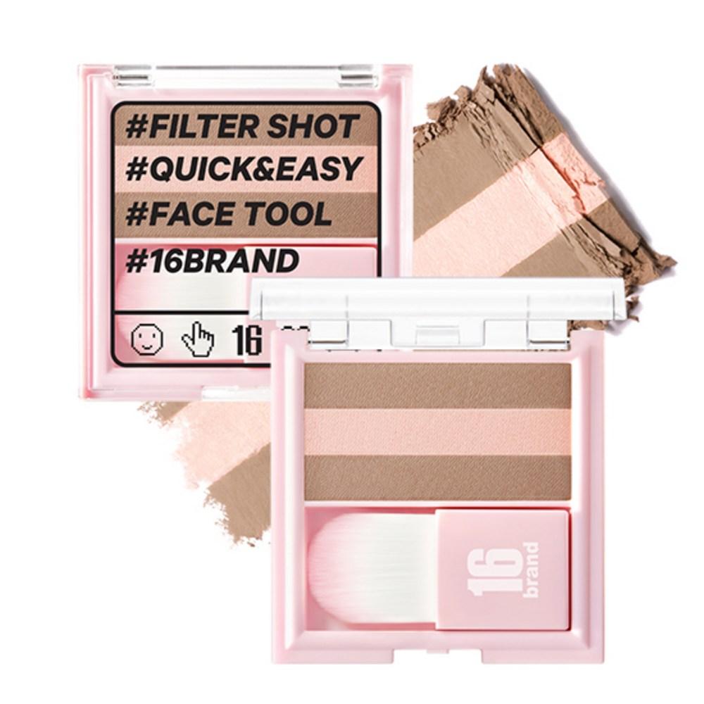

16 Brand Filter Shot Contouring Blusher 7 г, Contour Peach, 1 шт.