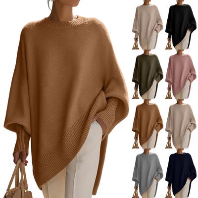 Damen Freizeit Rundhals Locker Gestrickter Pullover