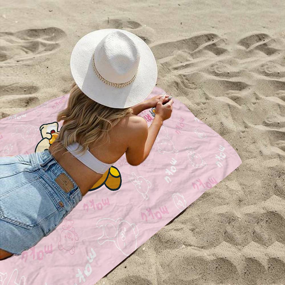 Kawaii Rilakkuma Bär Mikrofaser Decke Schnelltrocknende Strandtücher Übergröße Druck Super Saugfähige Pooltuch Decke