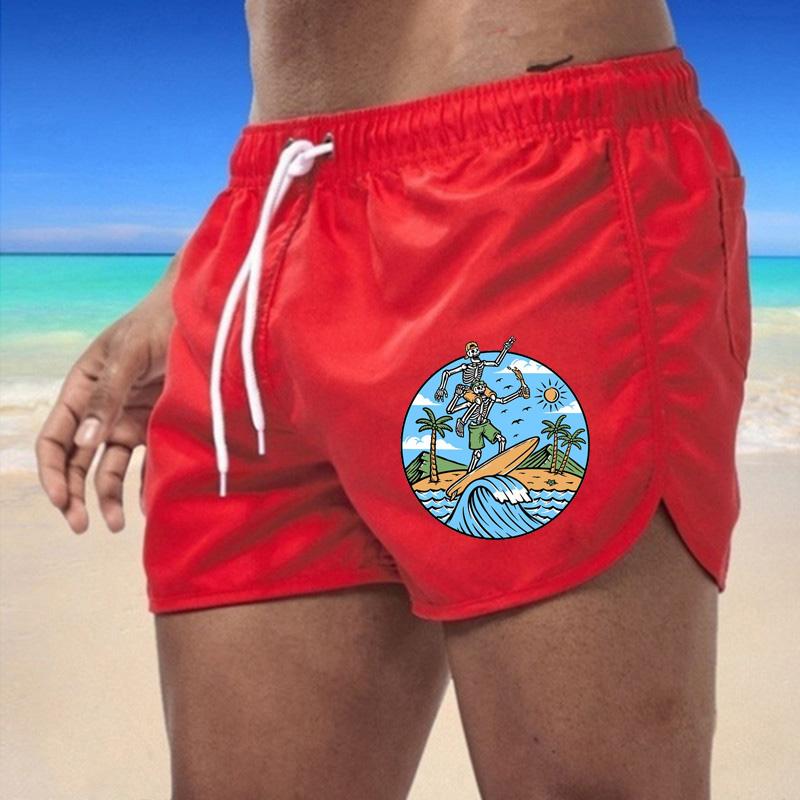 74  Summer Men's Quick-Drying Swim Trunks Printing Sports Pants Swimwear Beach Shorts Jogging Shorts