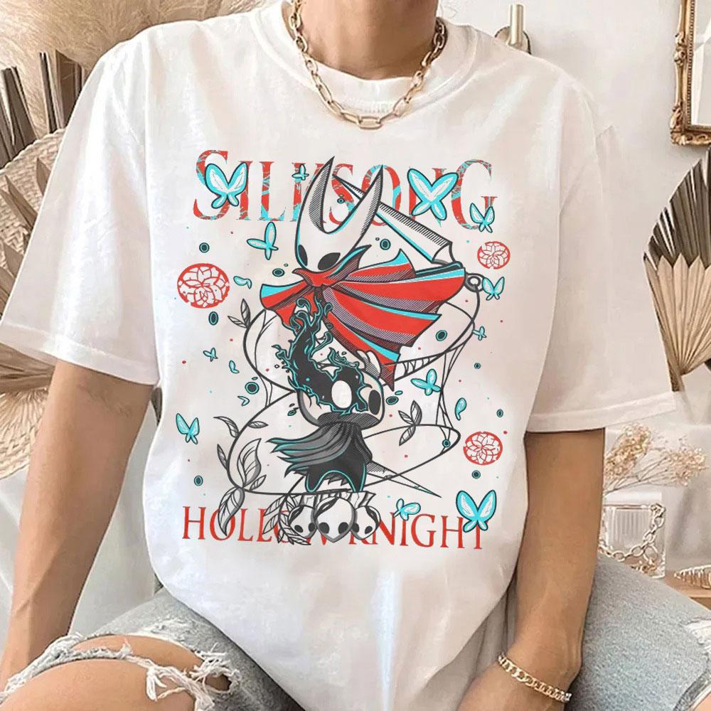 Funny Tops Hot Game The Hollow Knight Sliksing Printed T Shirt Men Women Casual Cotton Short Sleeve Game Cartoon Men T-shirt
