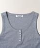 TTUDEMENT Eyelet Henley Tank Top_Melange Gray