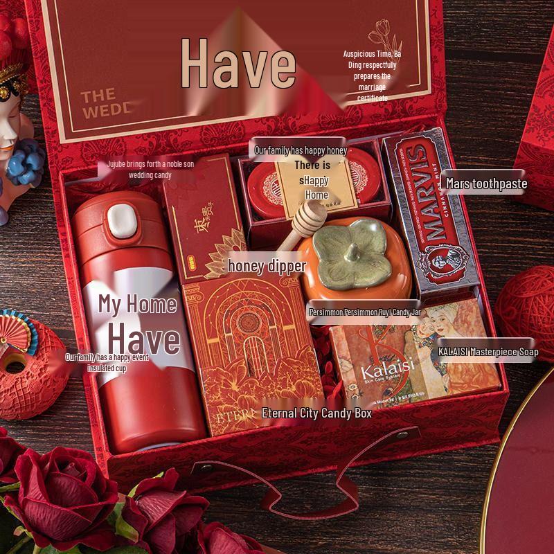 Freudiges Hochzeitsgastgeschenk-Set: Elegante Handtaschen-Geschenkbox für Brautjungfern und weibliche Gäste