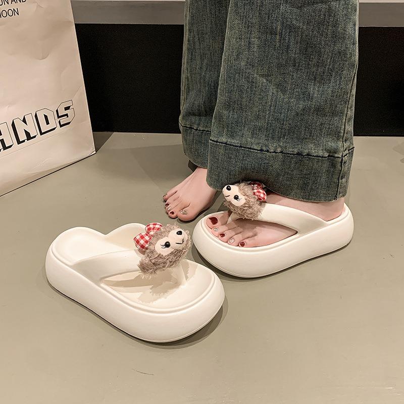 Boty na silné podrážce z piškotového těsta Žabky Jarní boty zvyšující výšku Roztomilé kreslené žabky