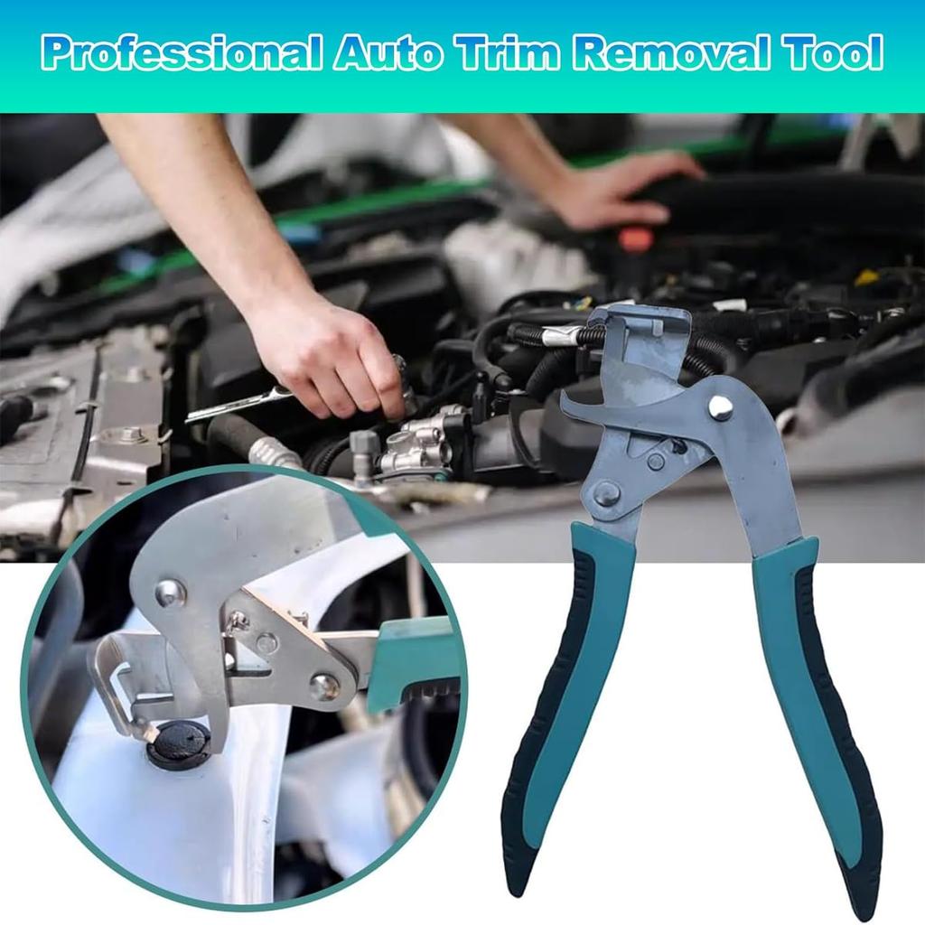 Professional Car Clip Pliers - Automotive Panel Removal Tool for Fasteners, Clips & Rivets | Multi-Function Snap Ring Pliers | Non-Marring Trim