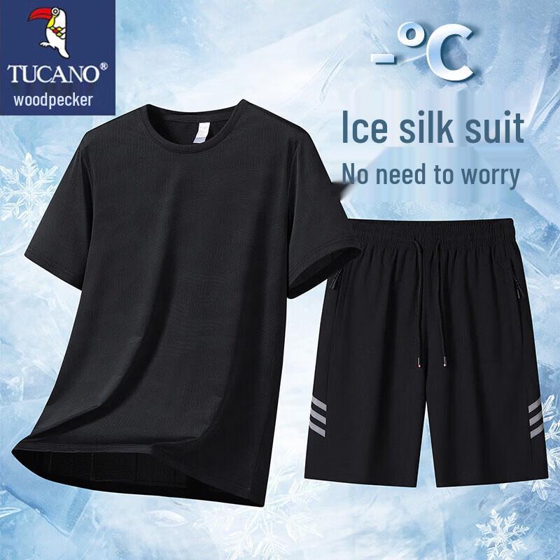 TUCANO Men's Ice-Cool Summer Round Neck Top & Capris Set