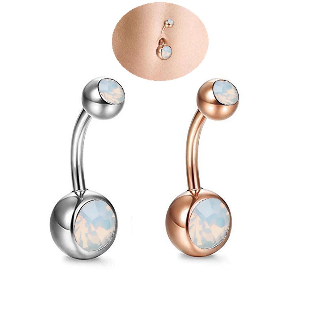 

Rose Gold Opal Belly Ring - Hot Selling Navel Jewelry