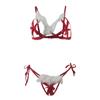 Fun Lingerie Sexy Women's Feather Bow Uniform Charm Christmas Set