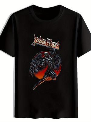 Black "Judas Priest" Graphic T-shirt - Vintage Rock Band Design