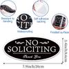 No Soliciting Sign Sticker for Front Door, Self-Adhesive Modern No Solicitors Sign for Home, Weatherproof and UV Resistant No Solicitation Signs for