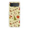 Phone Case For Samsung Galaxy Z Flip 3 4 5 Hard Folding Clear PC Bumper For Samsung Z Flip 6 Back Cover Cartoon Christmas