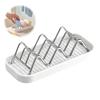 Bathroom Vanity Organizer 3-Compartment Soap Storage Rack, Stainless Steel Holder with Removable Drying Rack Water Tray, Hollow Tilt Design