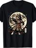 Samurai Cat Ninja Japanese Katana Tokyo Aesthetic Graphic Unisex T-Shirt
