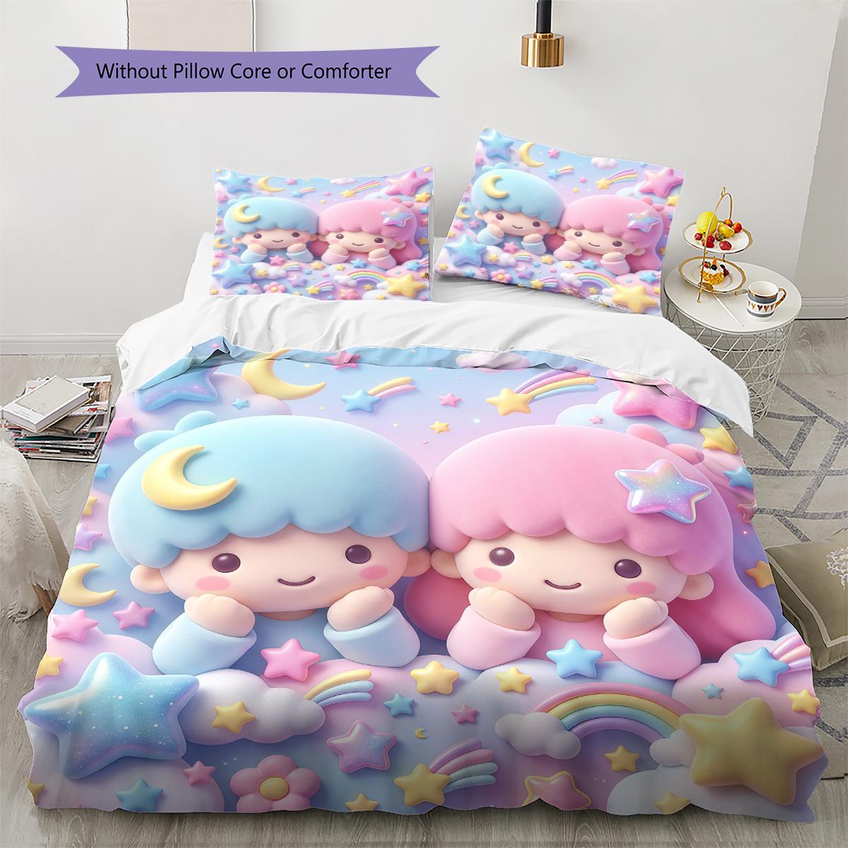 

Sanrio Cartoon Pattern Bedding,Quilt Set Quilt Cover Pillowcase Home Birthday Gift(1 * duvet cover + 2 * pillowcase, without core) 135x200cm