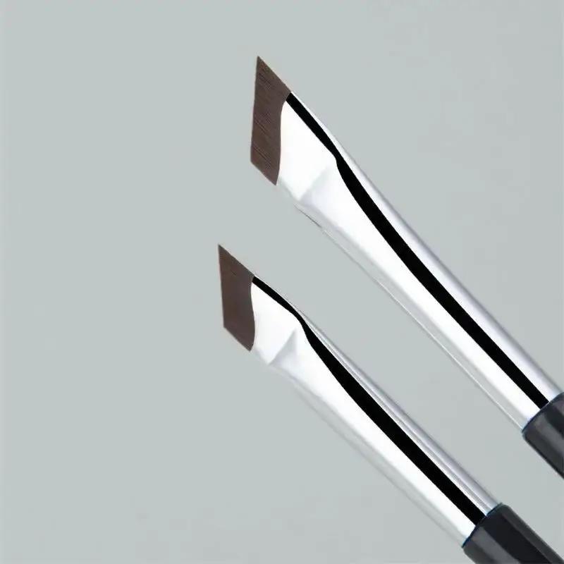 2Pcs Upgrade Eyeliner Brush Ultra Thin Fine Angle Flat Eyebrow Brush Liner Brow Place Makeup Precise Detail Brush